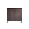 Everly 2 Door Walnut Kitchen Cabinet Ceramic Tile Top with Gas Cabinet