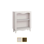 NALIS 2-Tier Book Shelf, Display Cabinet in White And Walnut Color
