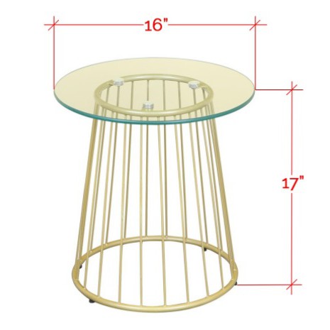 Image of Guedes Contemporary Tempered Glass Side Table-Side Table-Furnituremart.sg
