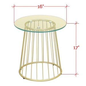 Guedes Contemporary Tempered Glass Side Table-Side Table-Furnituremart.sg