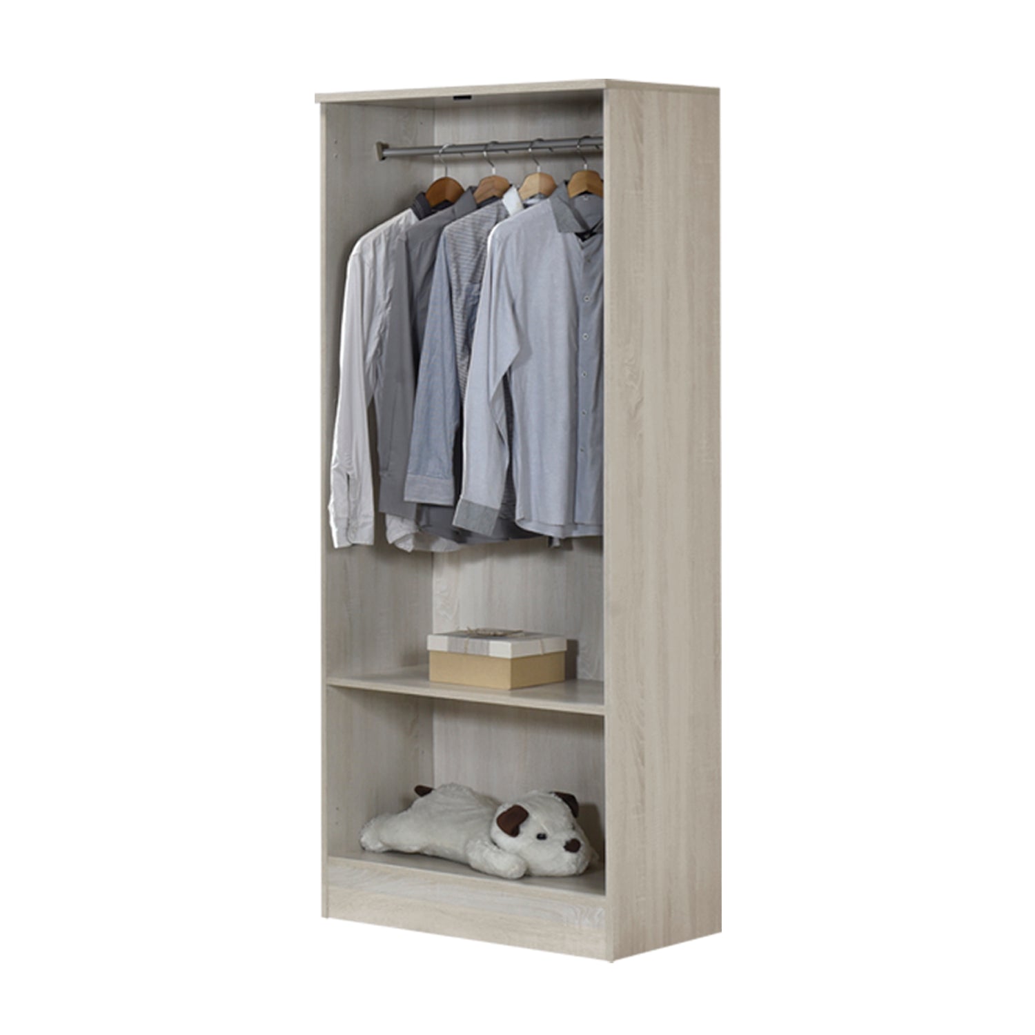 Poland Series 2 Door Wardrobe in Ivory & White Colour
