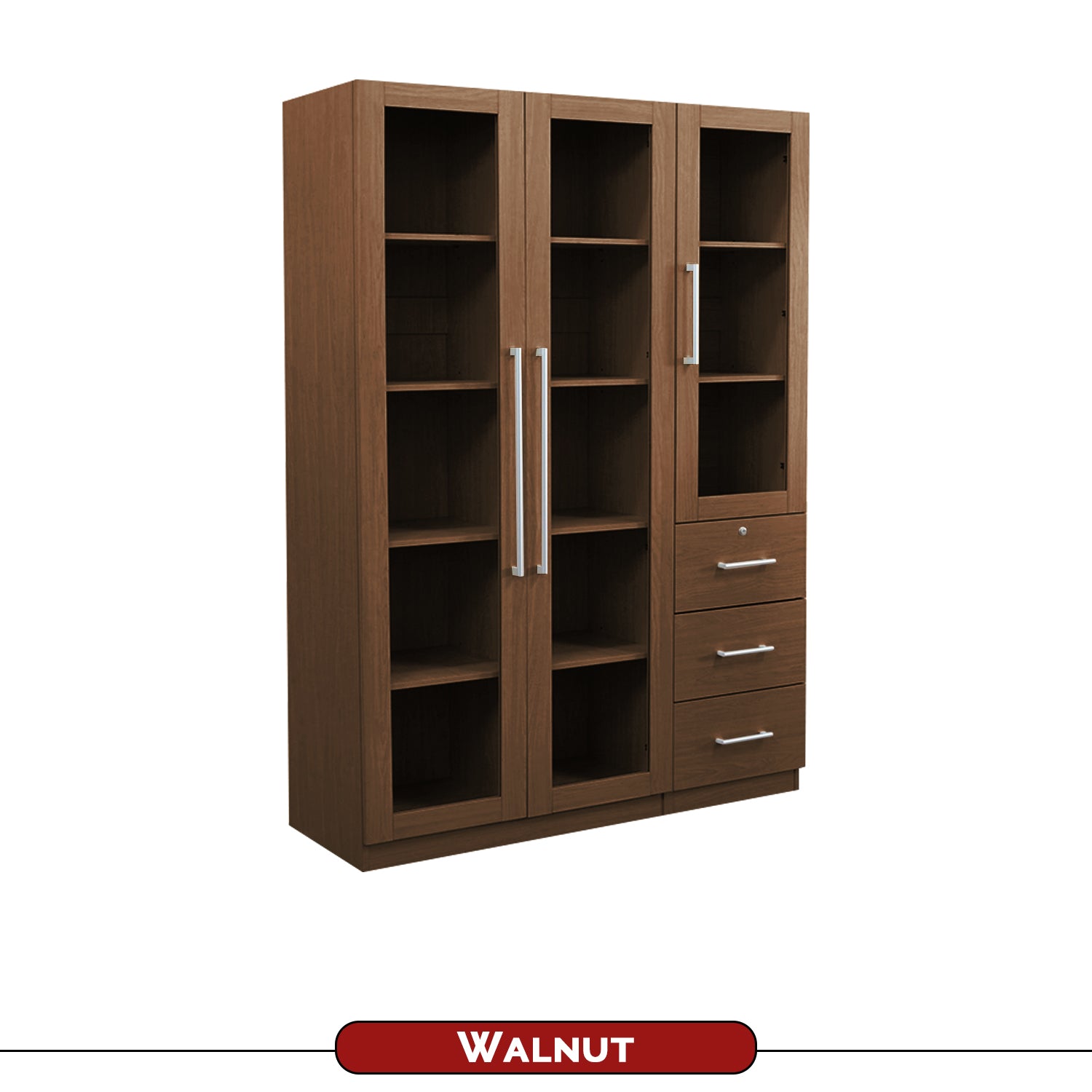 Darra Series 7 Bookshelf With Glass Doors In 3 Colors