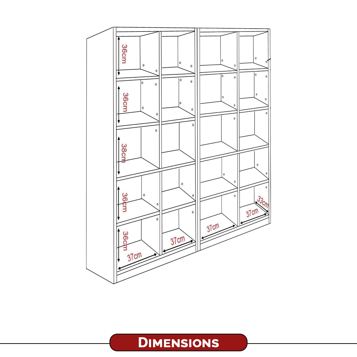 Darra Series 4 Bookshelf With Glass Doors In 3 Colors