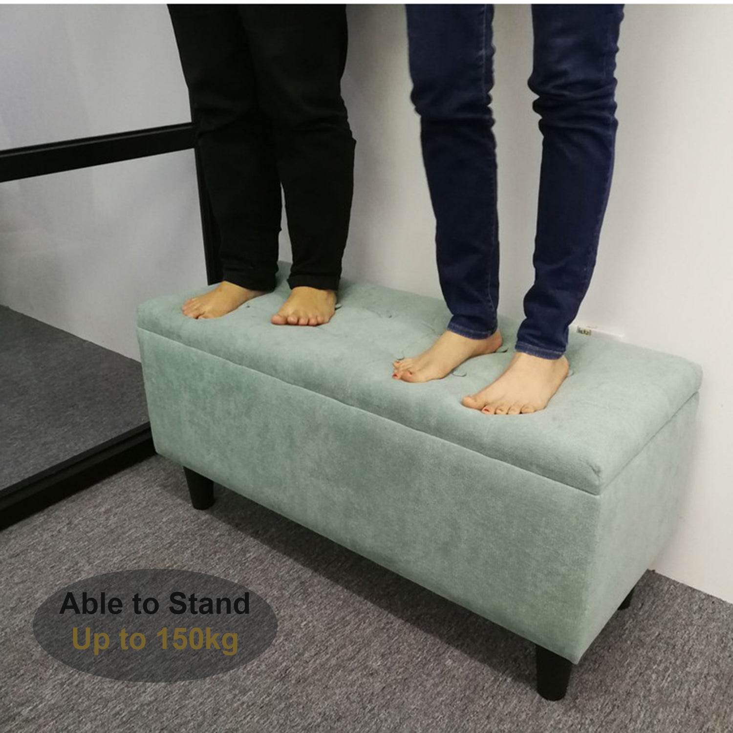 Mamba in Aquamarine Storage Bench Chair/ Sofa Sectional/ Heavy Duty Bench Chairs