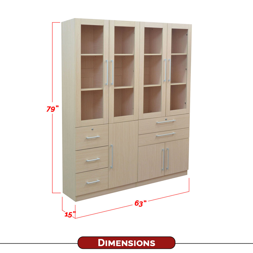 Darra Series 1 Bookshelf With Glass Doors In 3 Colors