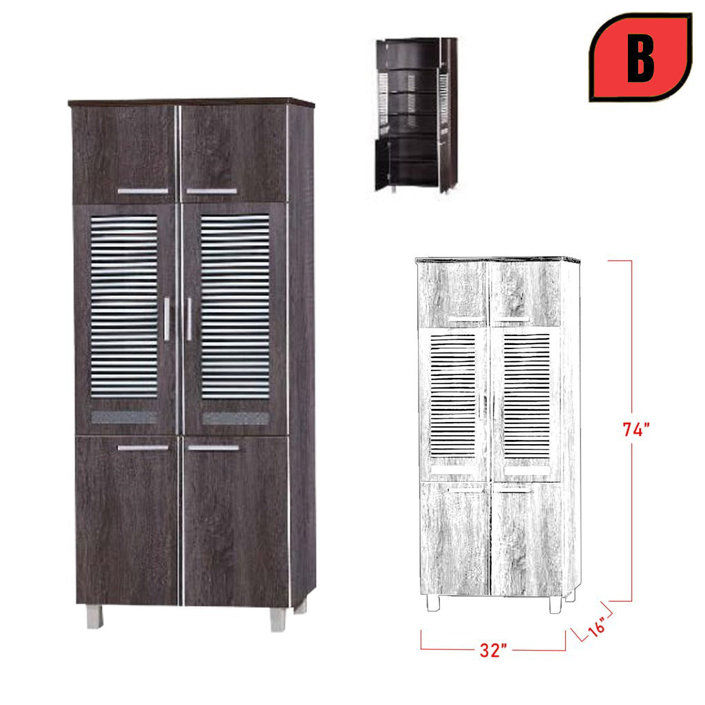 Charlie Series Tall Kitchen Cabinet with Drawer in 3 Designs