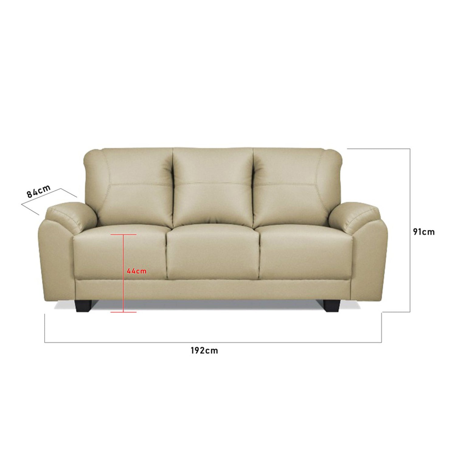 Serta Leather 2/3 Seater Sofa In 5 Colours-Furnituremart.sg