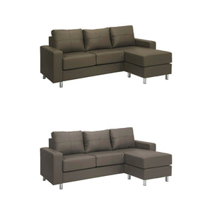 Rosita Series L-Shaped Faux Leather Convertible Sofa Set in 8 Colours-Sofa-Furnituremart.sg