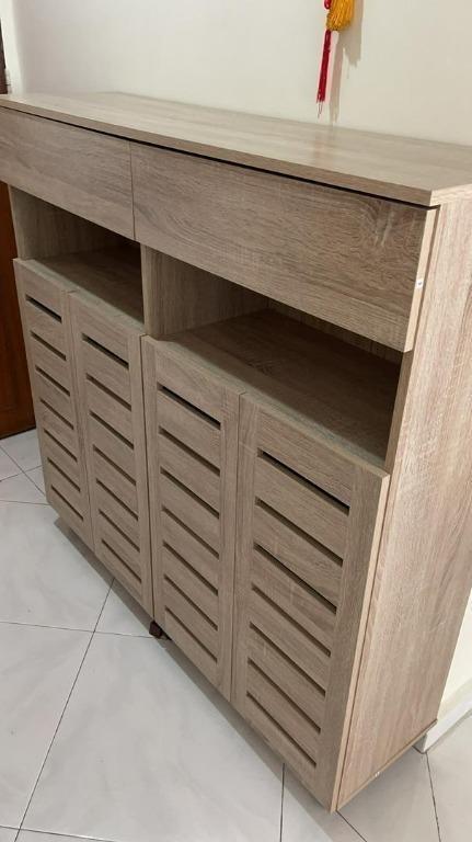 DOTA 2 Doors And 4 Doors Shoe Cabinet with Drawer In Natural Oak Color