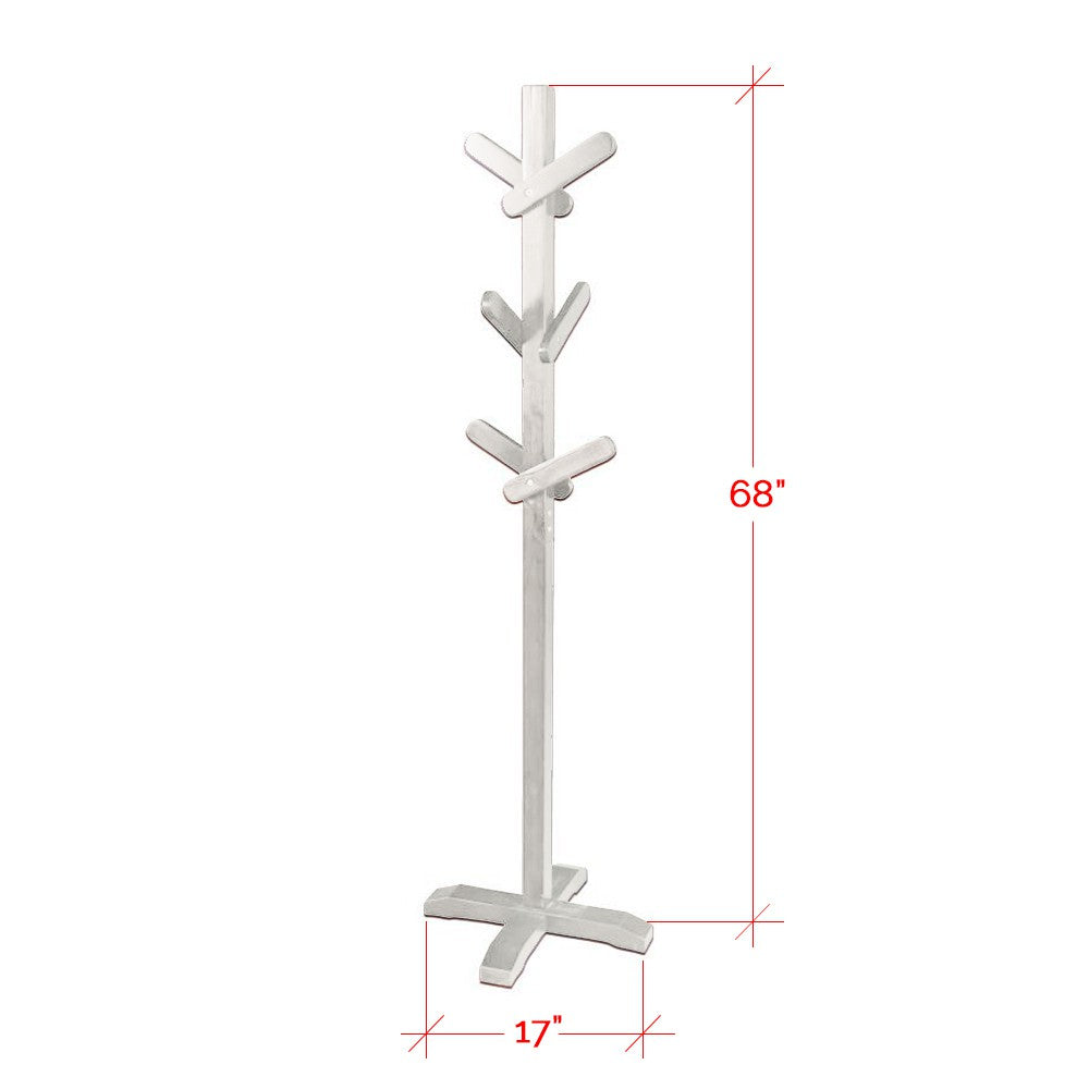 Piya Solid Pine Wood 6 Hooks Standing Clothing Rack-Clothing Rack-Furnituremart.sg