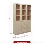 Darra Series 11 Bookshelf Cabinet With Glass Doors In 3 Colors