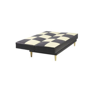 Aimida Black and White Checkered Leather Sofa Bed