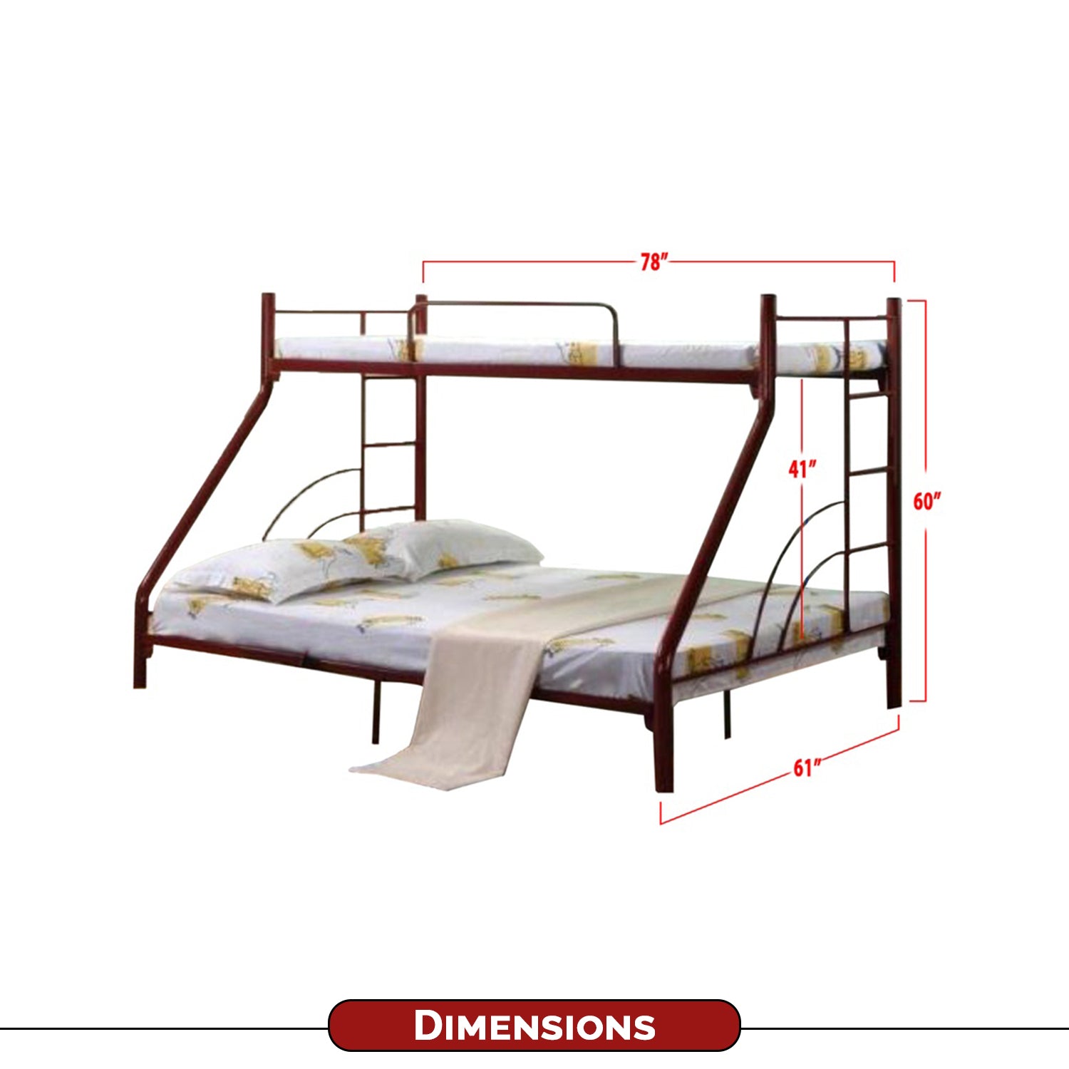 Devon Metal Double Decker Bed Frame with Optional Mattress Add On