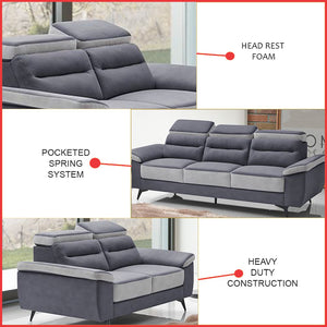 Lovinna 2-Seater and 3-Seater Sofa Set Pocketed Spring System