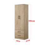 Britain 2 Door With Drawer Wardrobe In Natural
