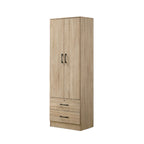 Britain 2 Door With Drawer Wardrobe In Natural
