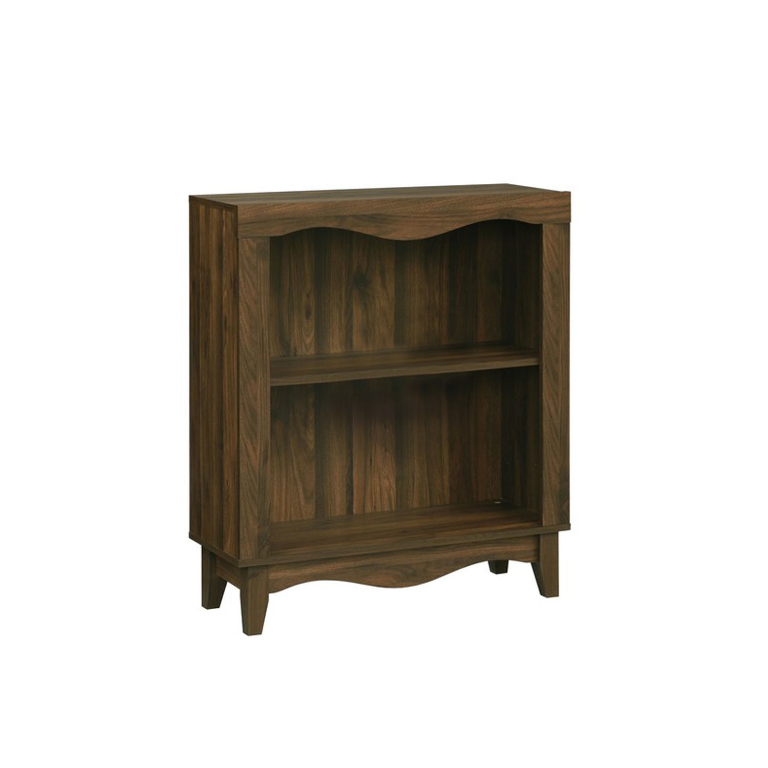 NALIS 2-Tier Book Shelf, Display Cabinet in White And Walnut Color
