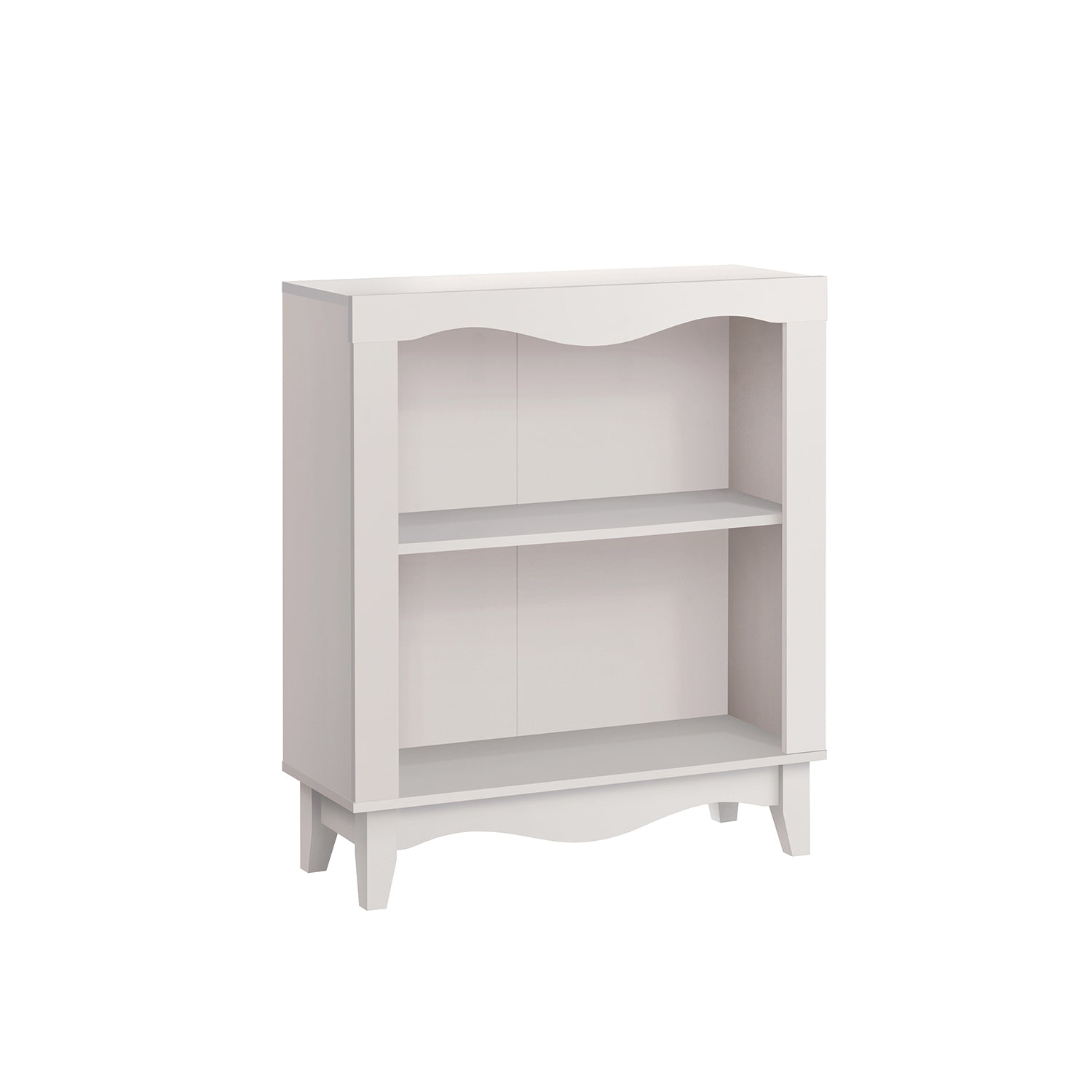 NALIS 2-Tier Book Shelf, Display Cabinet in White And Walnut Color