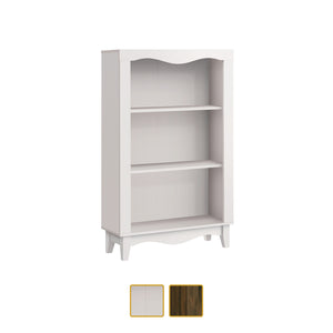 NALIS 3-Tier Book Shelf, Display Cabinet in White And Walnut Color
