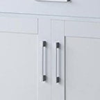 CAROL Mobile Kitchen Island/Storage Cabinet 2 Door with 4 Wheel Trolley Pantry White Color Solid Table Top