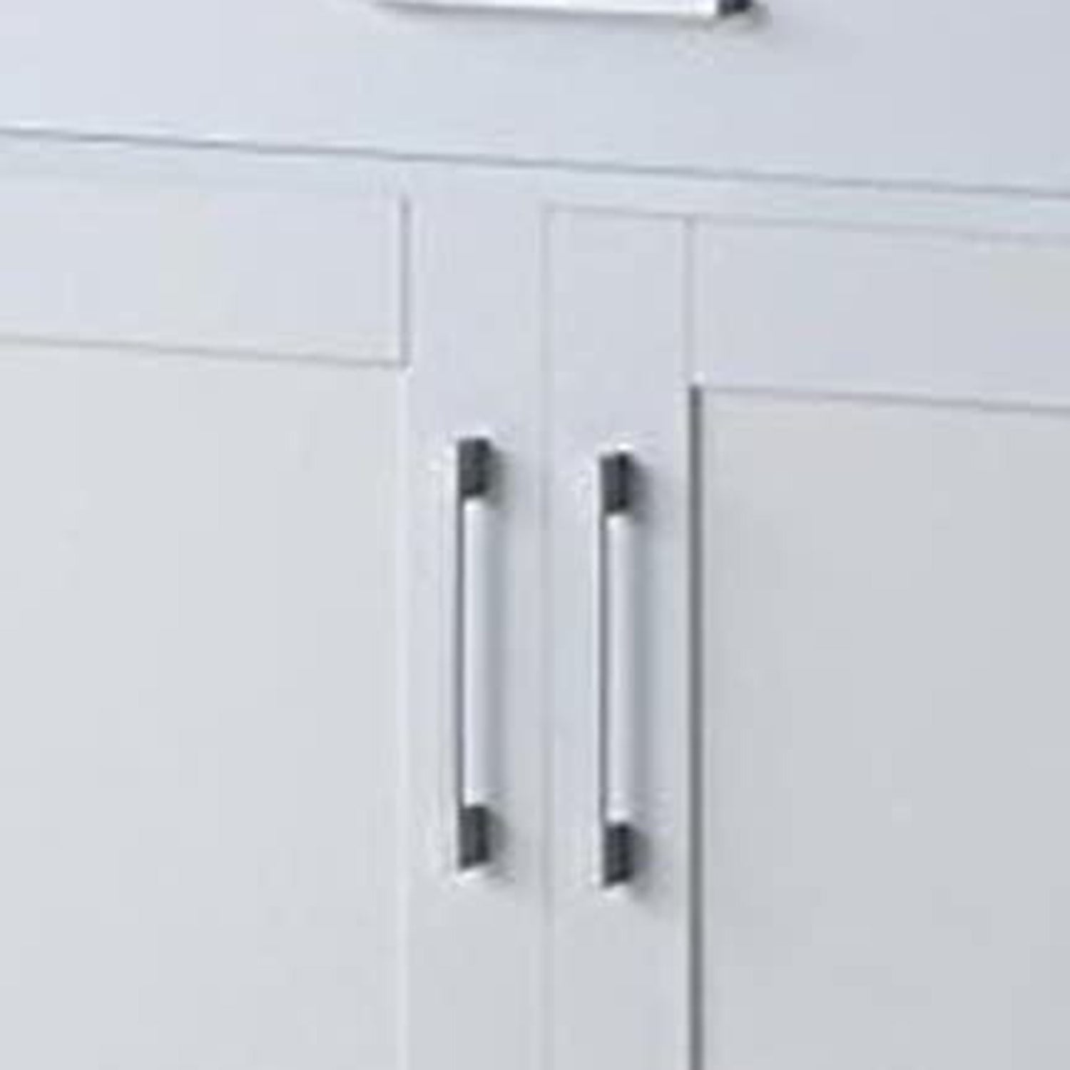 CAROL Mobile Kitchen Island/Storage Cabinet 2 Door with 4 Wheel Trolley Pantry White Color Solid Table Top