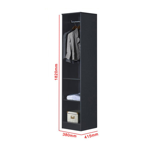 Image of Panama Series 1 Door Wardrobe in Dark Grey Colour