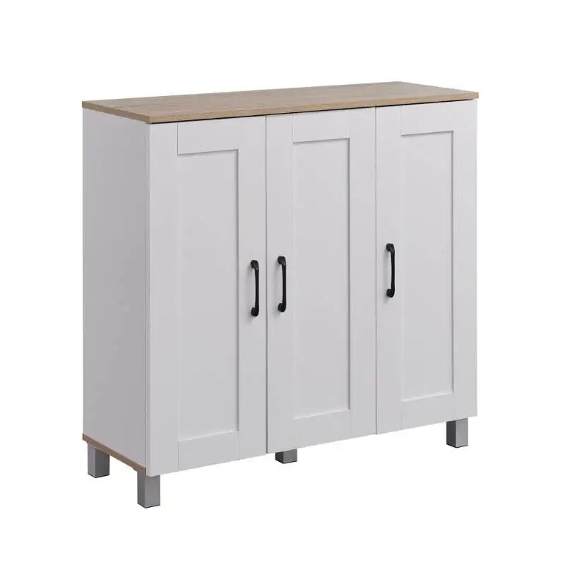 HEMNES 3 Doors Shoe Cabinet / Multi Function Shoe Rack / Strong Construction Laminate Wood
