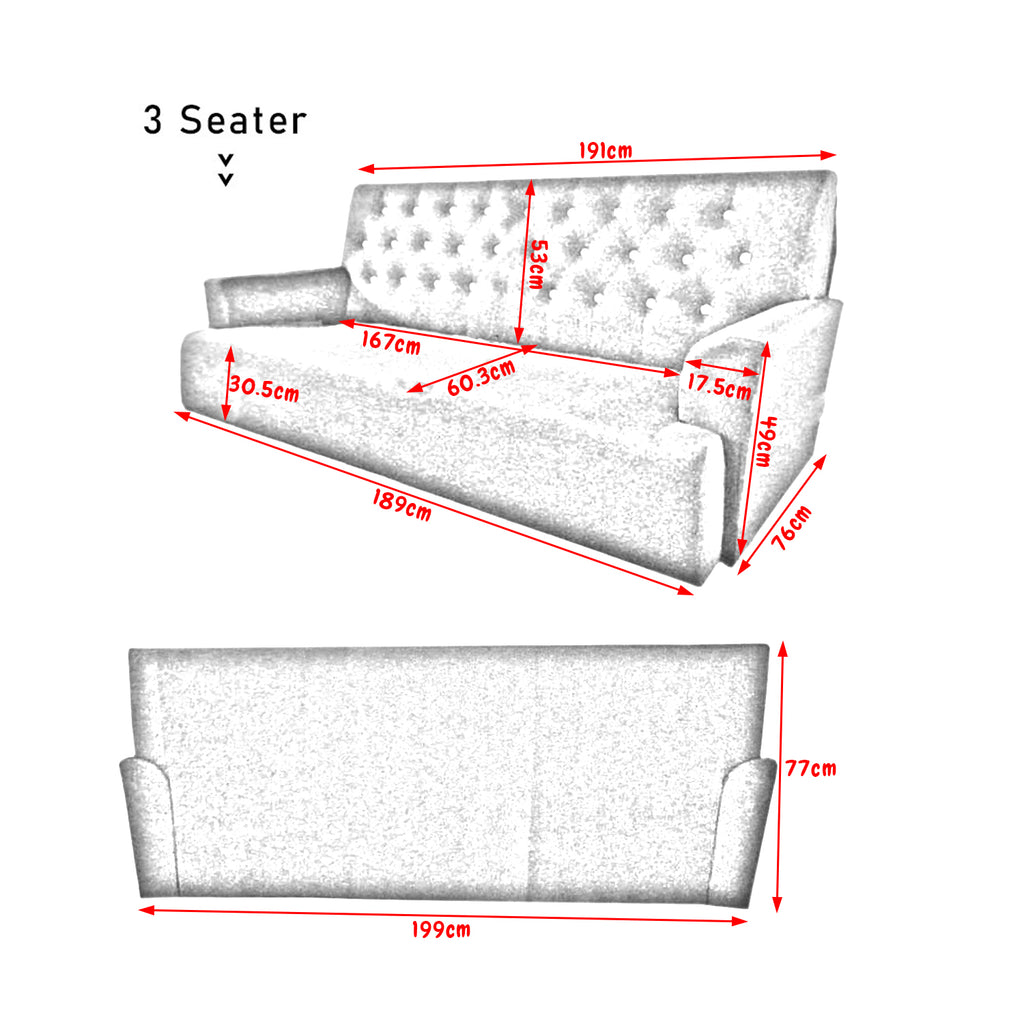 Diana 1/2/3 Seater Fabric/ Leather Sofa Set with Stool In 6 Colours