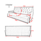 Diana 1/2/3 Seater Fabric/ Leather Sofa Set with Stool In 6 Colours