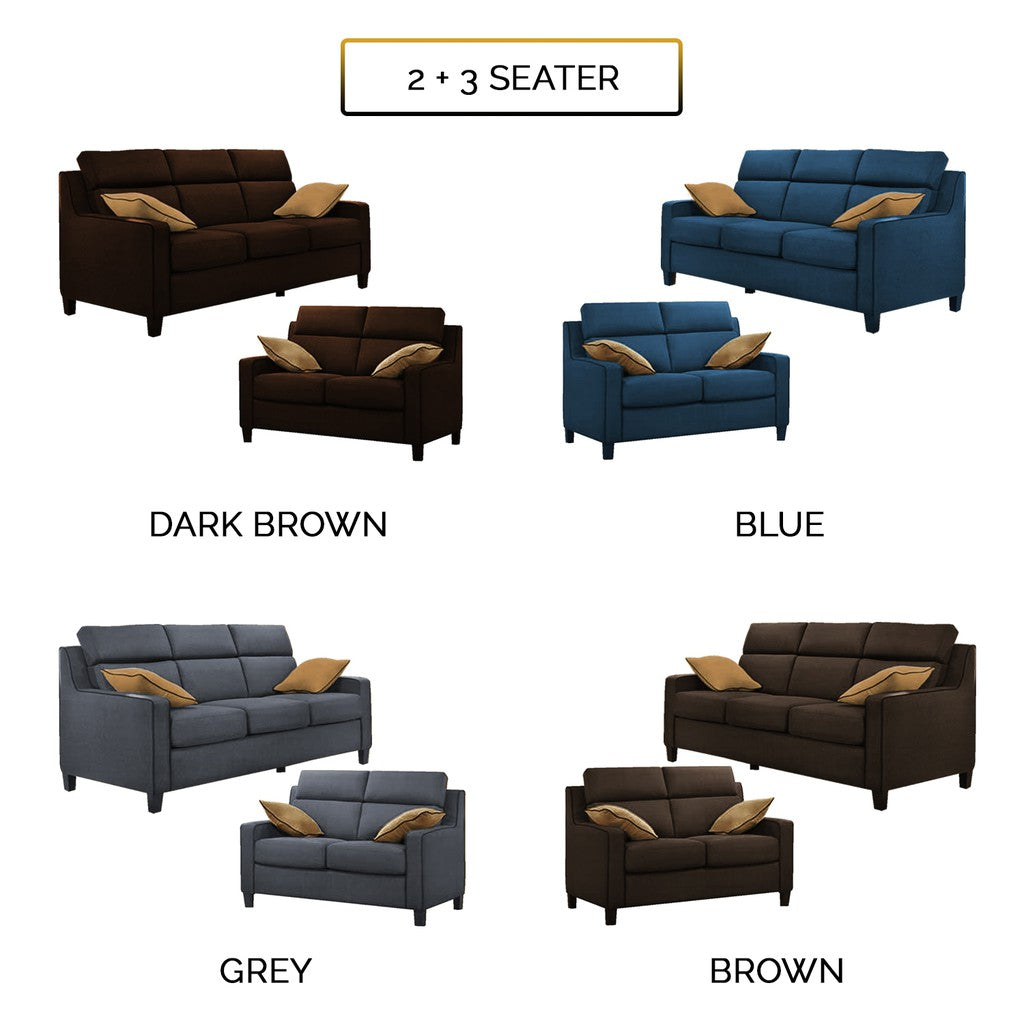 Kim Series 2/3 Seater High Back L-Shape Fabric Sofa In 4 Colours-Sofa-Furnituremart.sg