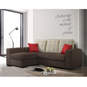 Rowan 1/2/3 Seater Fabric Sofa With Chaise In Brown