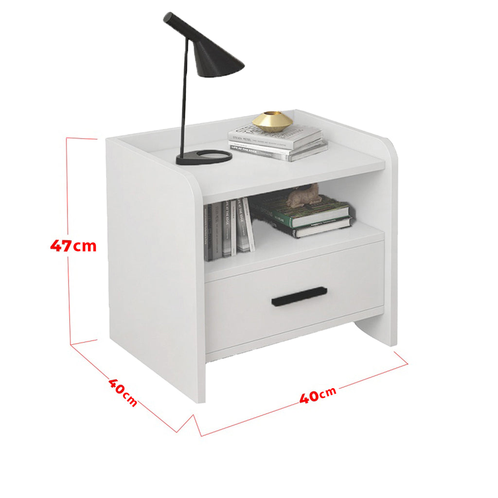 Barn Series Bedside Table In White (Fully Assembled)