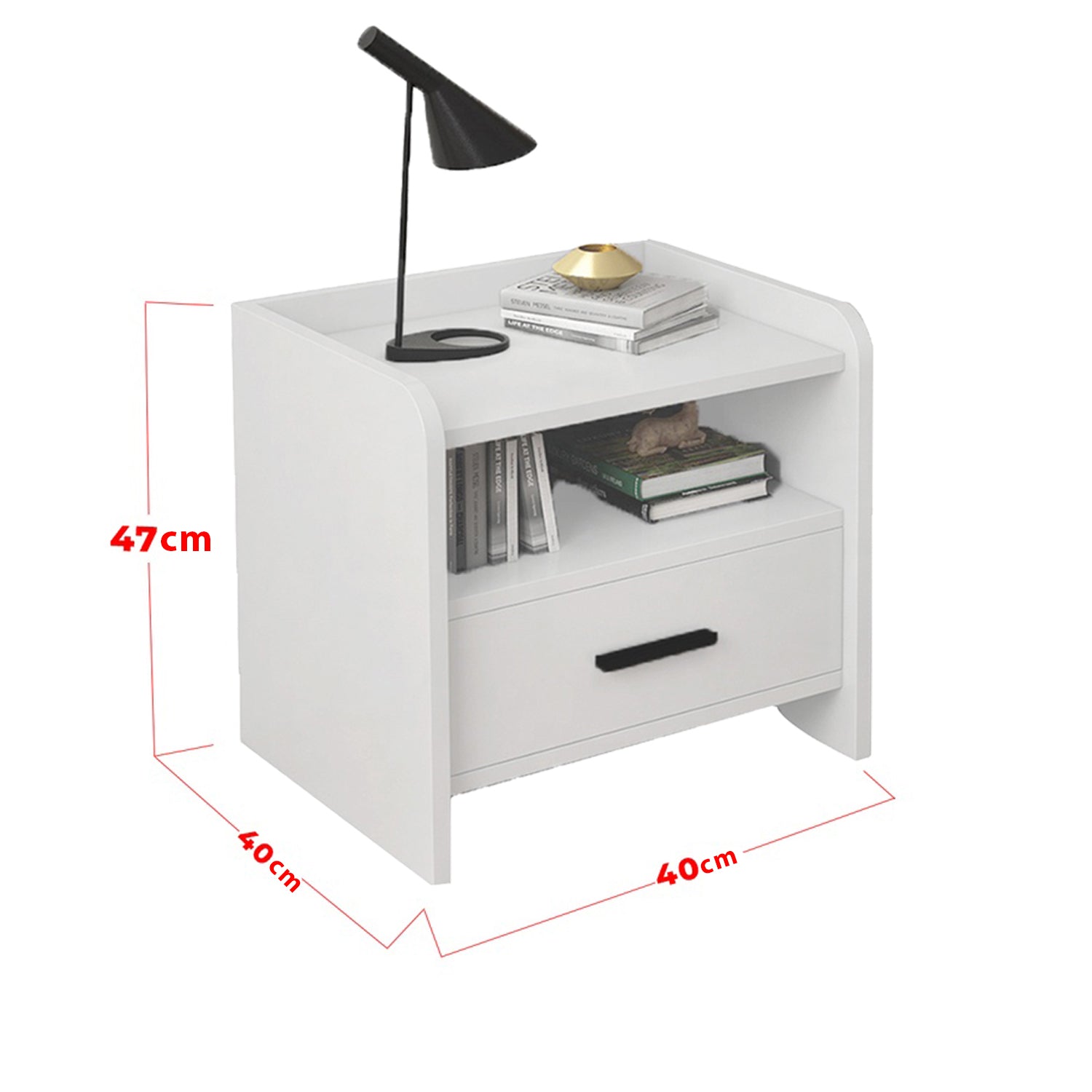 Barn Series Bedside Table In White (Fully Assembled)
