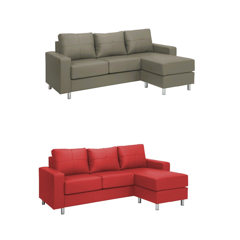 Rosita Series L-Shaped Faux Leather Convertible Sofa Set in 8 Colours-Sofa-Furnituremart.sg