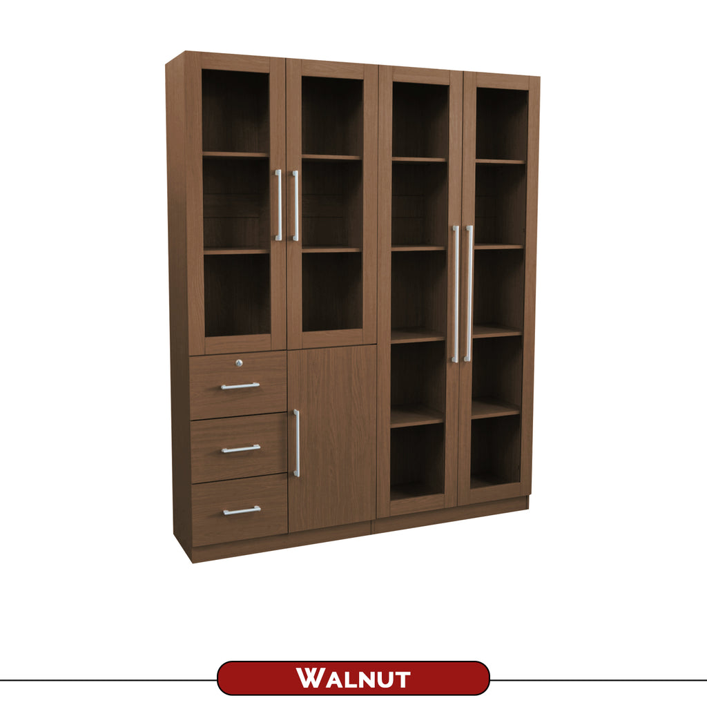 Darra Series 3 Bookshelf With Glass Doors In 3 Colors