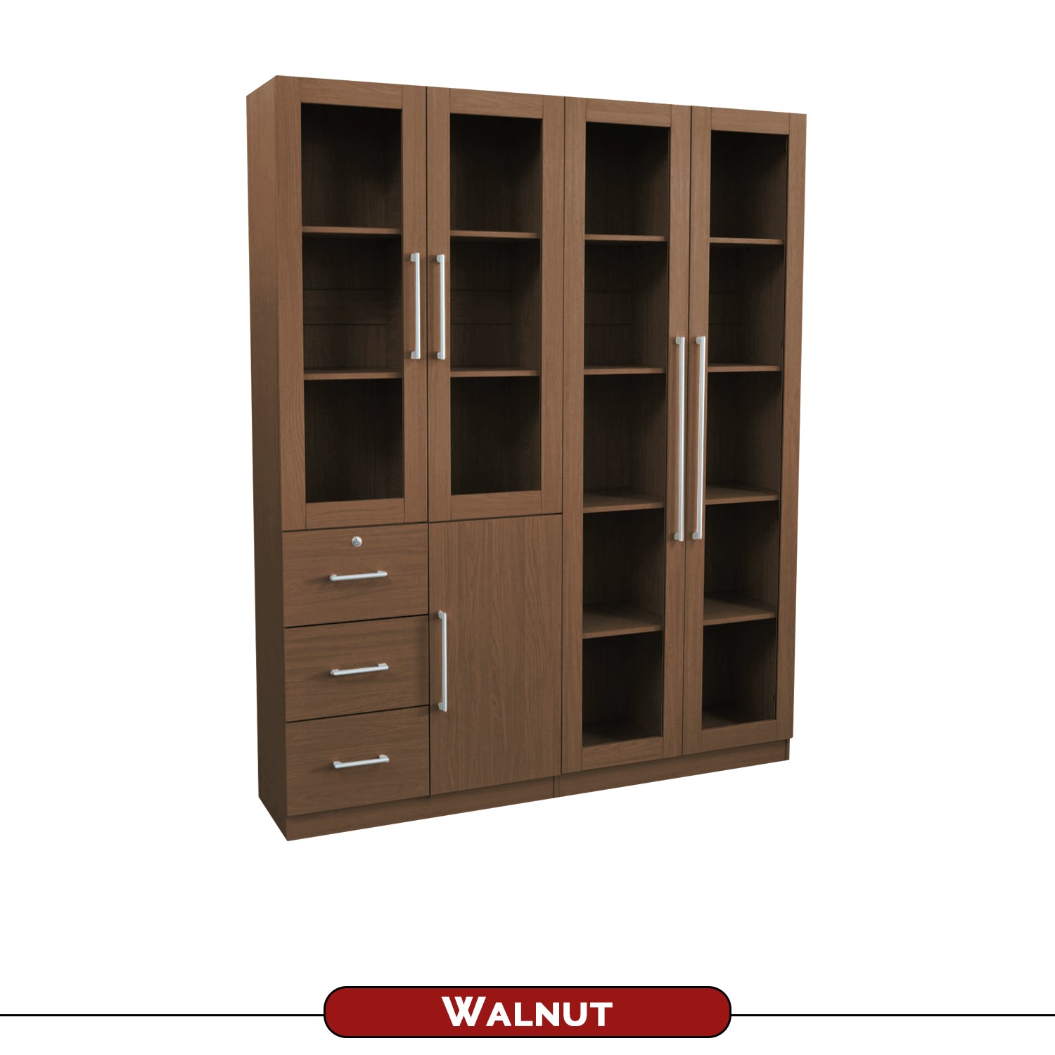 Darra Series 3 Bookshelf With Glass Doors In 3 Colors