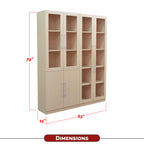 Darra Series 4 Bookshelf With Glass Doors In 3 Colors