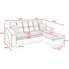 Donning L-Shaped Leather Sofa Set in Brown & Beige Colour-Sofa-Furnituremart.sg