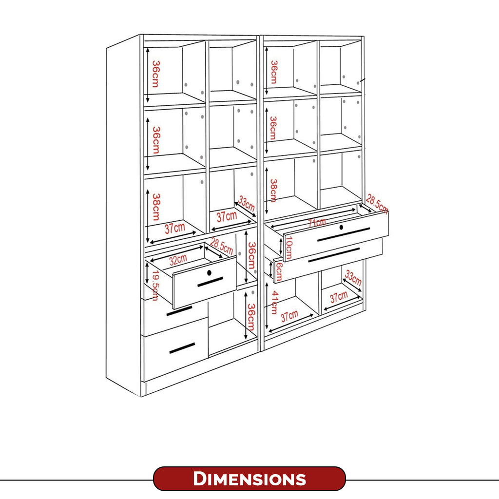 Darra Series 1 Bookshelf With Glass Doors In 3 Colors