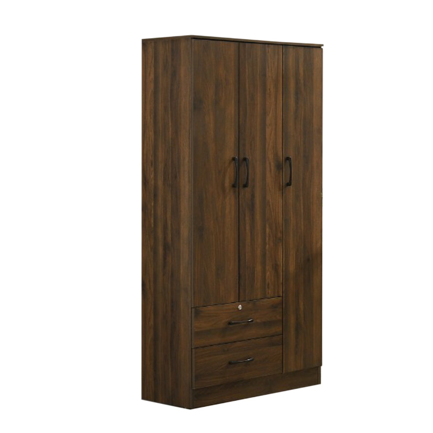 Britain 3 Door With Drawer Wardrobe In Walnut