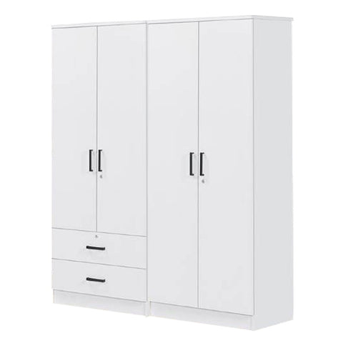 Image of Cyprus Series 4 Door Wardrobe with 2 Drawers in Full White Colour