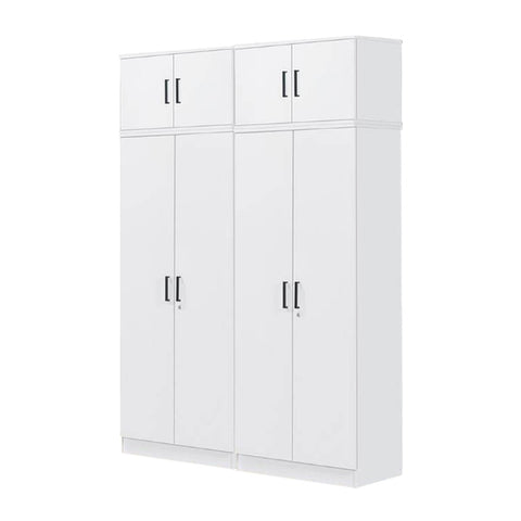 Image of Cyprus Series 4 Door Tall Wardrobe with Top Cabinet in Full White Colour