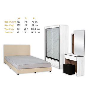 Serenity Bedroom Set In White w/ Mattress Option