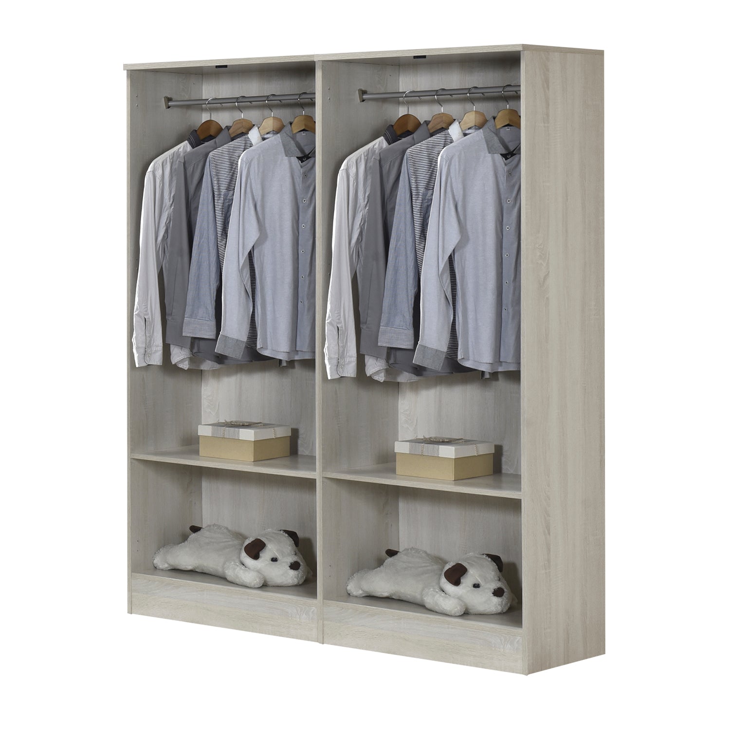 Poland Series 4 Door Wardrobe in Ivory & White Colour