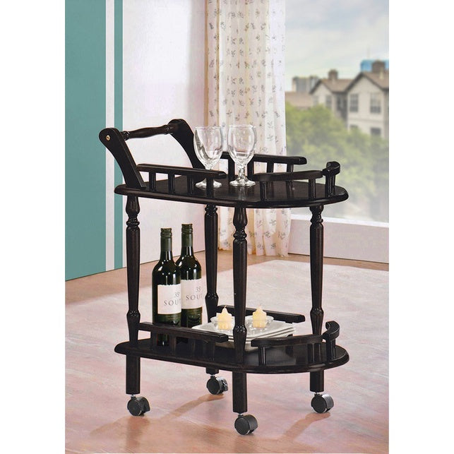 Classic Elegant Heavy Duty Dining/Kitchen Trolley Cart in Wooden Wenge