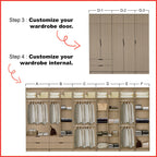 Lacey Series 4 Customizable Modular Wardrobe up to 10-Door in White Wash Colour