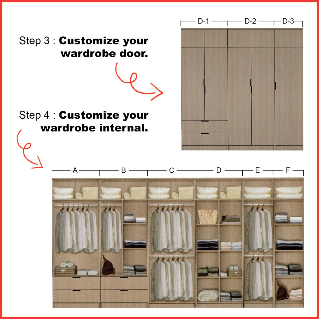 Lacey Series 4 Customizable Modular Wardrobe up to 10-Door in White Wash Colour