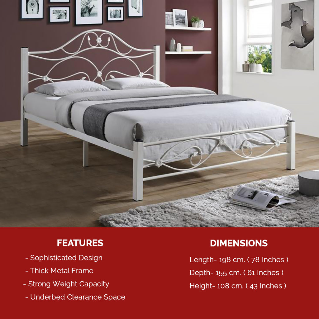 Eldeah Queen Size Metal Bed Frame with Optional 6" Mattress Add On