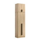 Zarya Series 4 Tall 2 Door Wardrobe with Top Cabinet In Natural Oak Colour