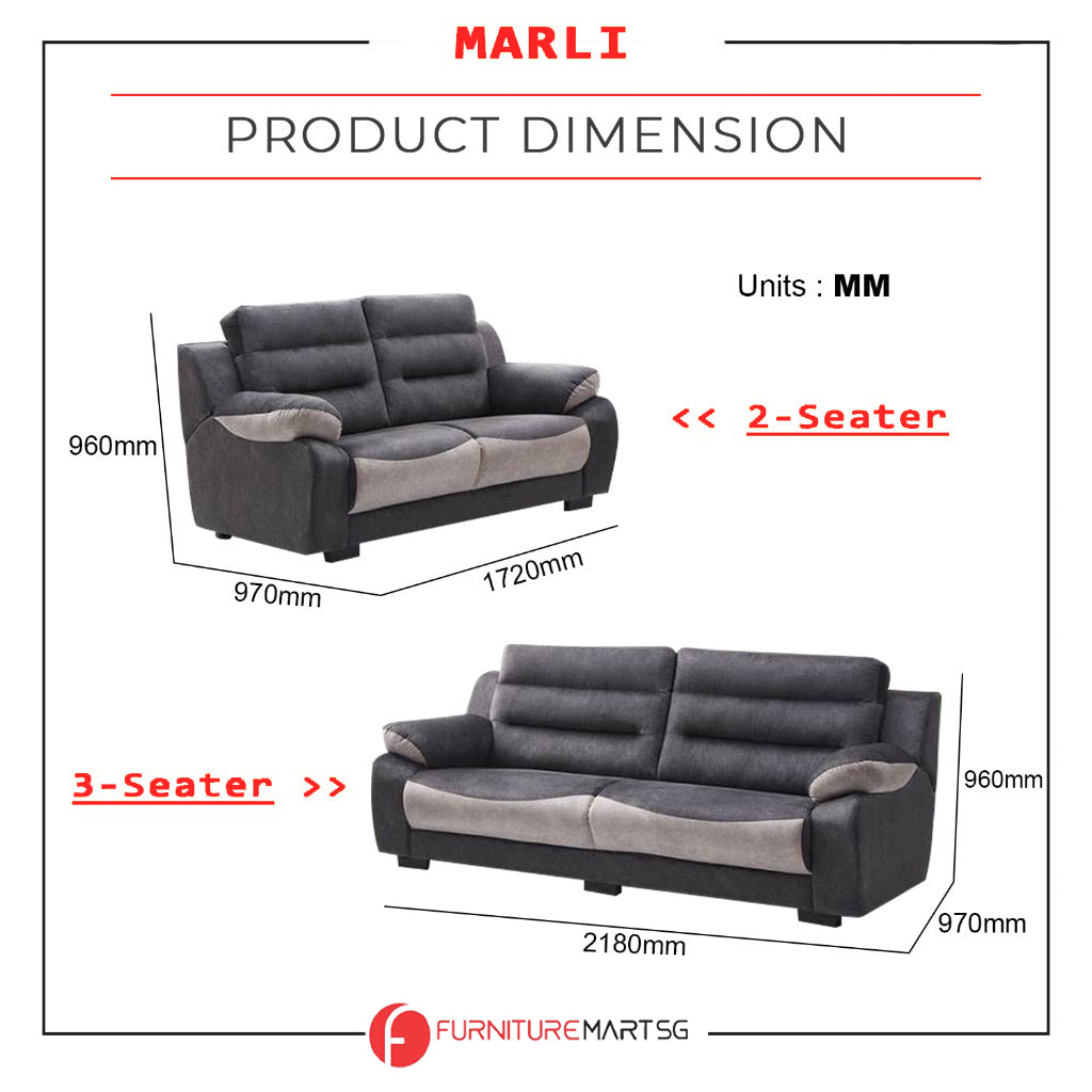 Marli Series 2-Seater + 3-Seater Sofa Set Water Repellent Fabric